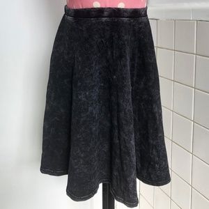 Milkyway Black & Gray High Waist Skater Mini Skirt